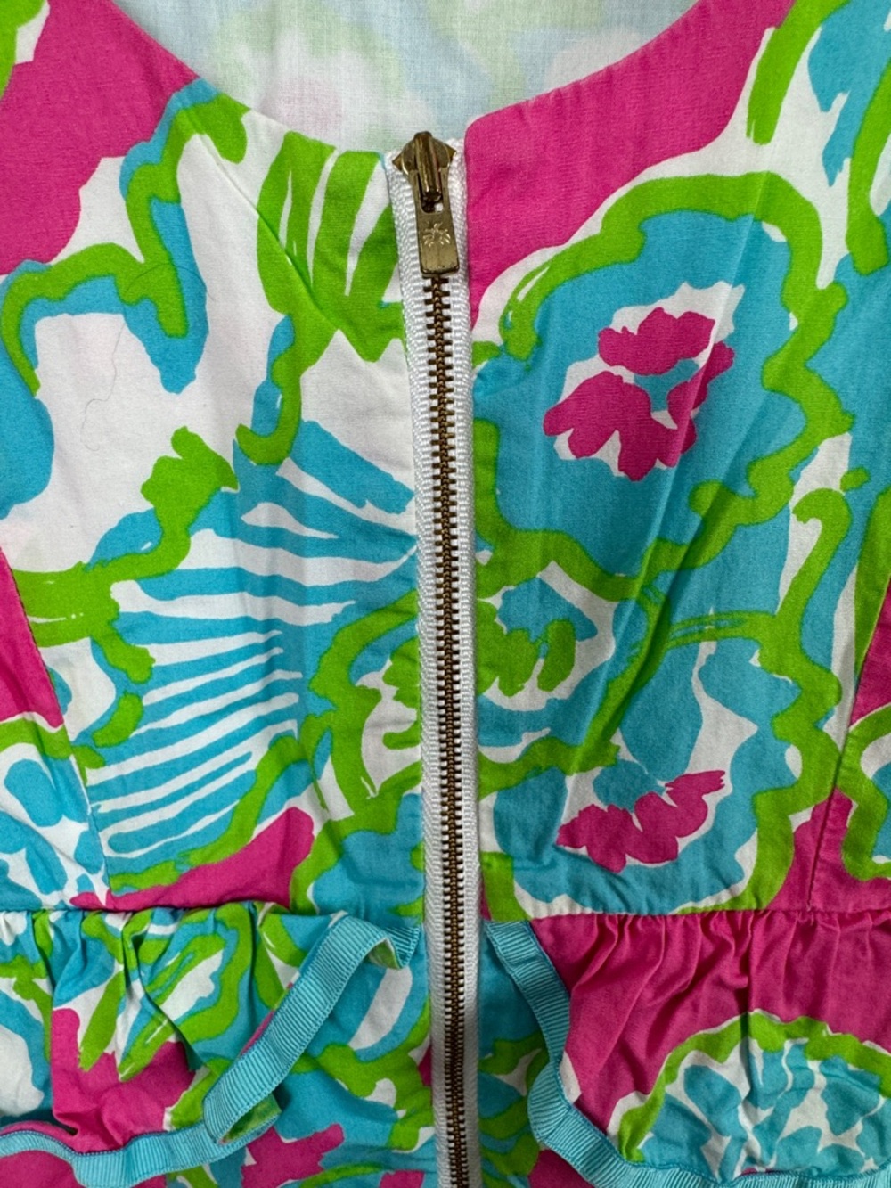 Lilly Pulitzer Girls Peplum Dress. Size 10. - Picture 6 of 8